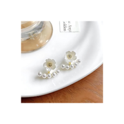 Small White Flower Pearl Earrings