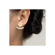 Small White Flower Pearl Earrings