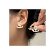 Small White Flower Pearl Earrings