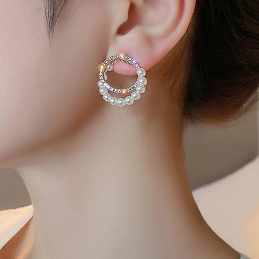 Pearl stone Luxury Hoops