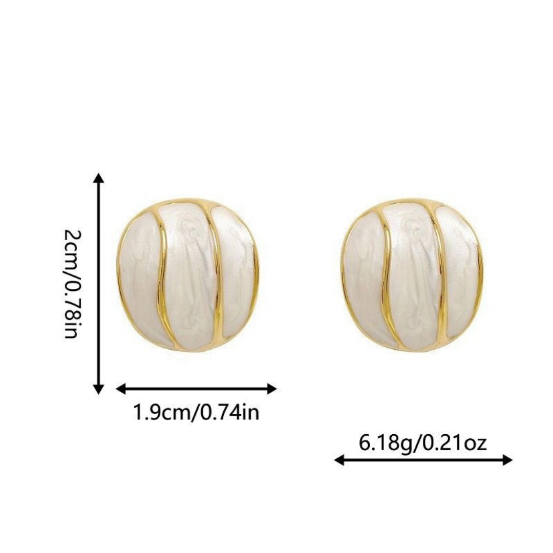 white gold leaf stud earrings