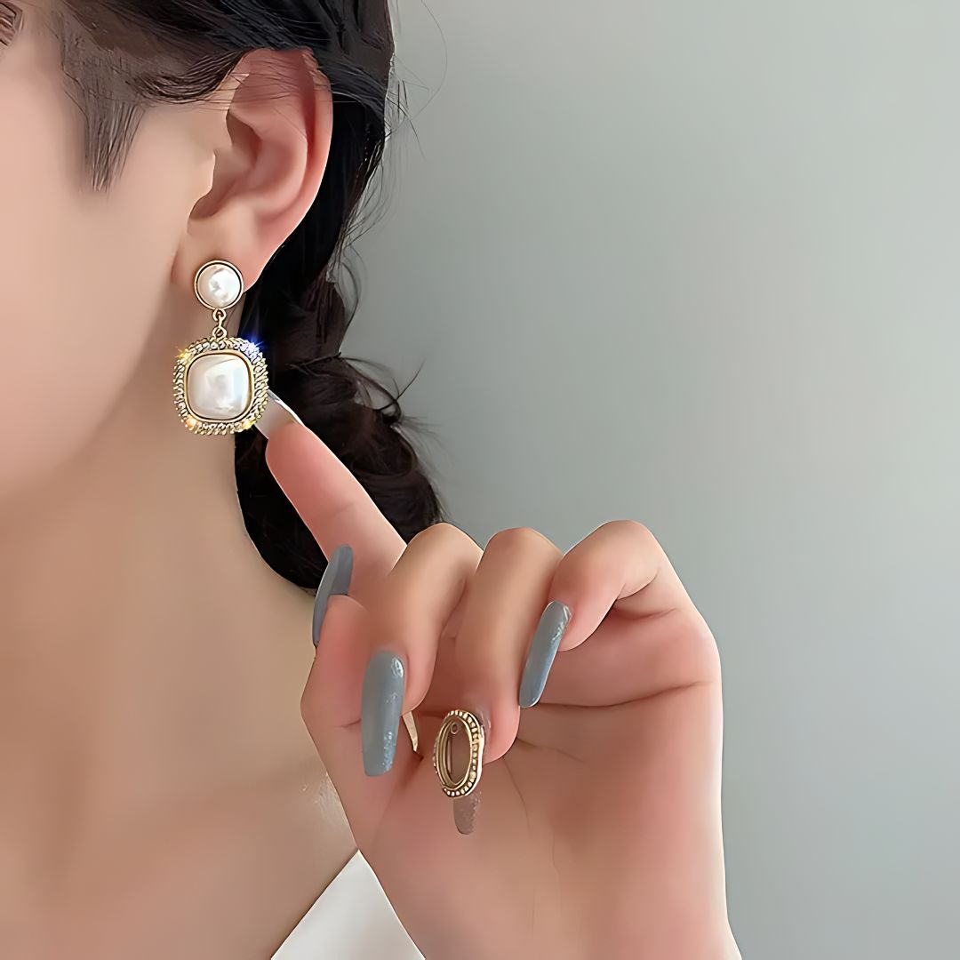 Party wear pearl stone earrings