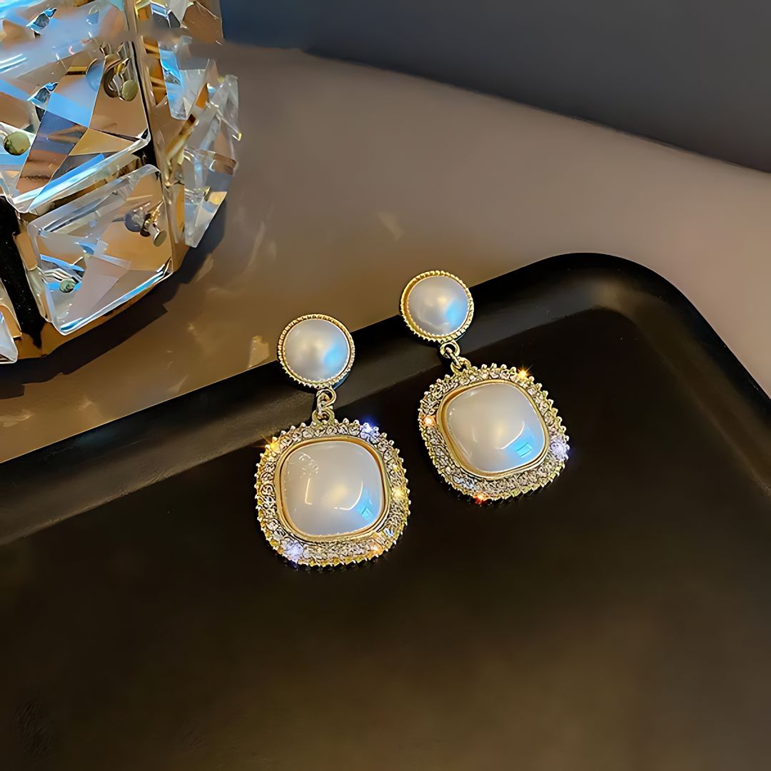 Party wear pearl stone earrings