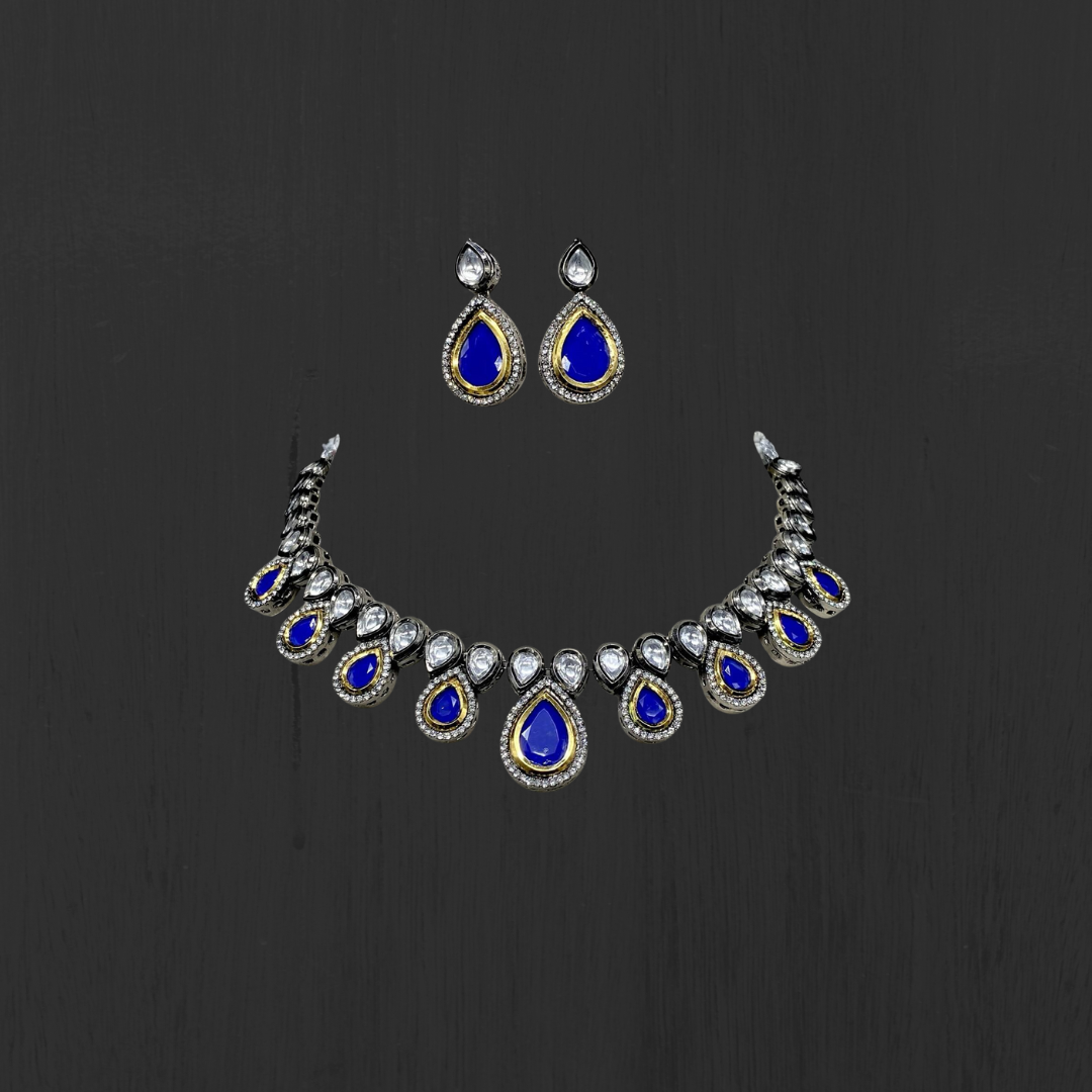 Royal Teardrop Necklace Set with Earrings