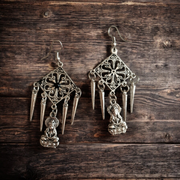 Vintage Bohemian Buddha Dangle Earrings