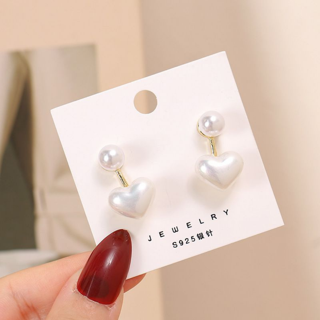 Hot selling Pearl Heart Stud Earrings