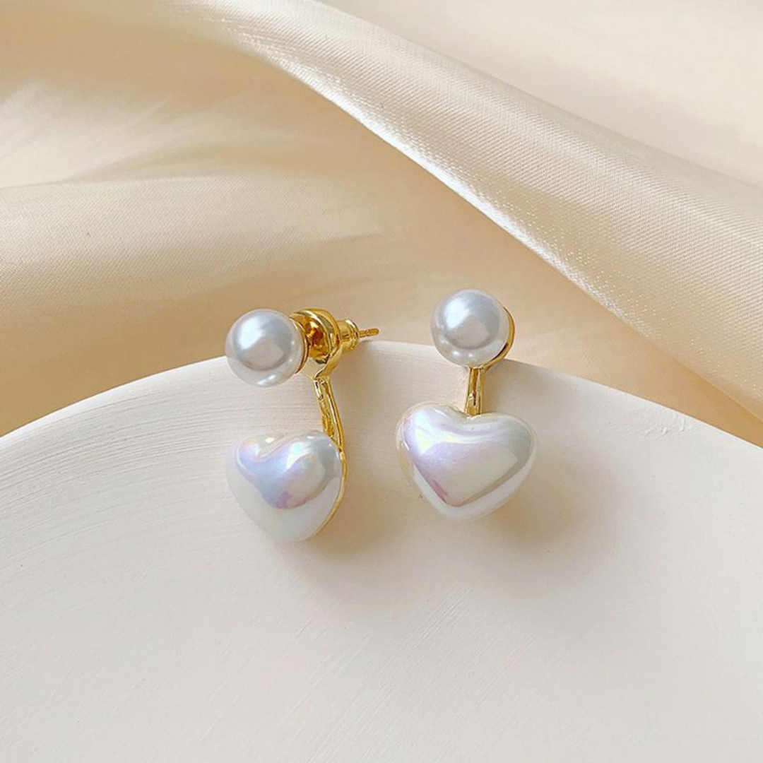 Hot selling Pearl Heart Stud Earrings