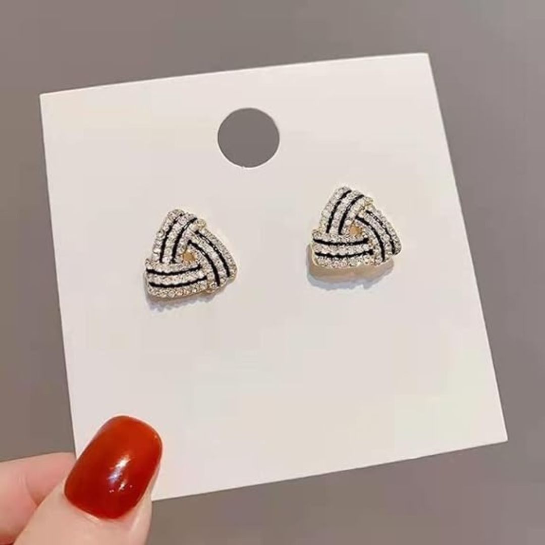 Black and White Diamond Stud Earrings